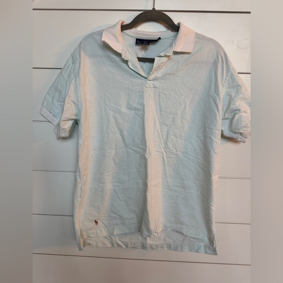 Polo Ralph Lauren Tops - Ralph Lauren Blue Label Blue and White Striped Polo Shirt
Size Medium